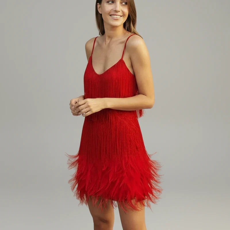 Women's Fringe Bodycon Mini Dress
