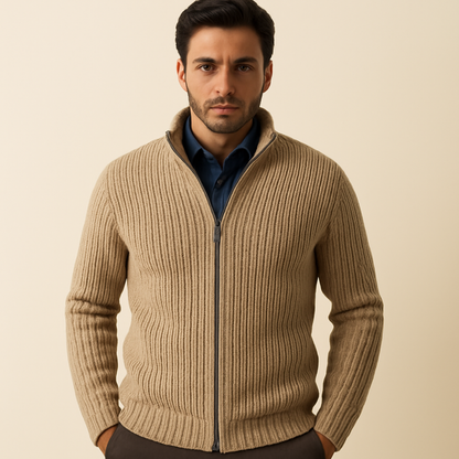 Womens Knitted Zip Up Cardigan