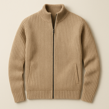 Womens Knitted Zip Up Cardigan