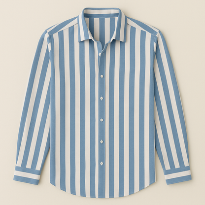 Men's Linen Stripe Dress Shirt