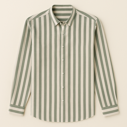 Men's Linen Stripe Dress Shirt