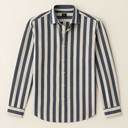 Men's Linen Stripe Dress Shirt