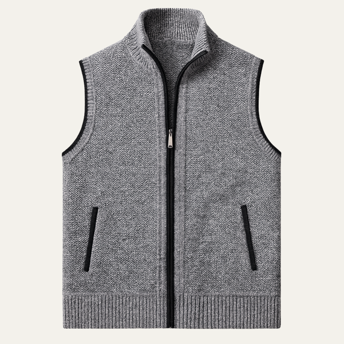 Men's Knit Zip Up Vest Business Casual - Fashinoza