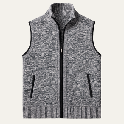 Men's Knit Zip Up Vest Business Casual - Fashinoza