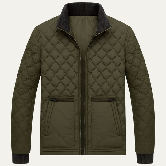 Men's Vintage Quilted Puffer Jacket - Fashinoza