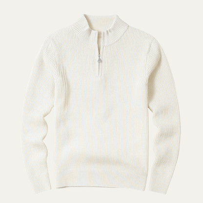 Men's Knitted Half Zip Winter Sweater - Fashinoza