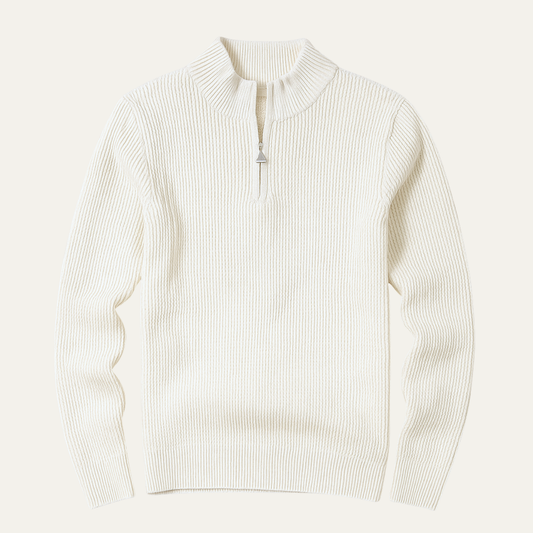 Men's Knitted Half Zip Winter Sweater - Fashinoza