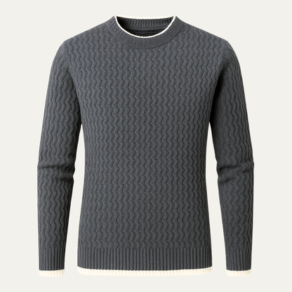 Men's Slim Fit Knit Sweater O Neck Casual Pullover - Fashinoza
