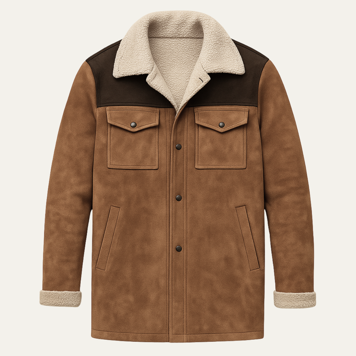 Men's Shearling Lined Winter Jacket - Fashinoza