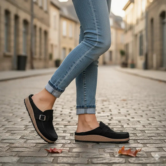 Women's Suede Mules Wide Fit Comfortable Design - 
Fashinoza