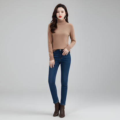 Women's Slim Fit Turtleneck Sweater Long Sleeve