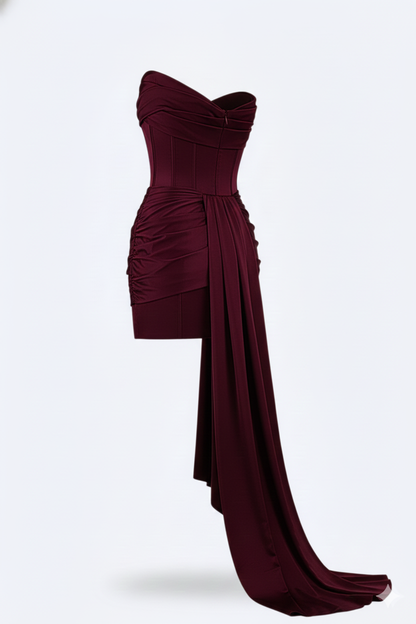 Valerisse | Women’s Strapless Draped Mini Evening Dress