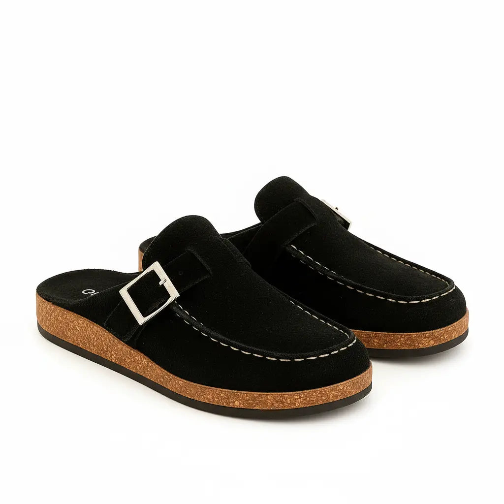 Mules for Women – Comfortable Wide Fit, Modern Suede Design Caliboot