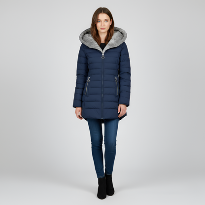 Women's Insulated Quilted Coat Hooded Padded Jacket
