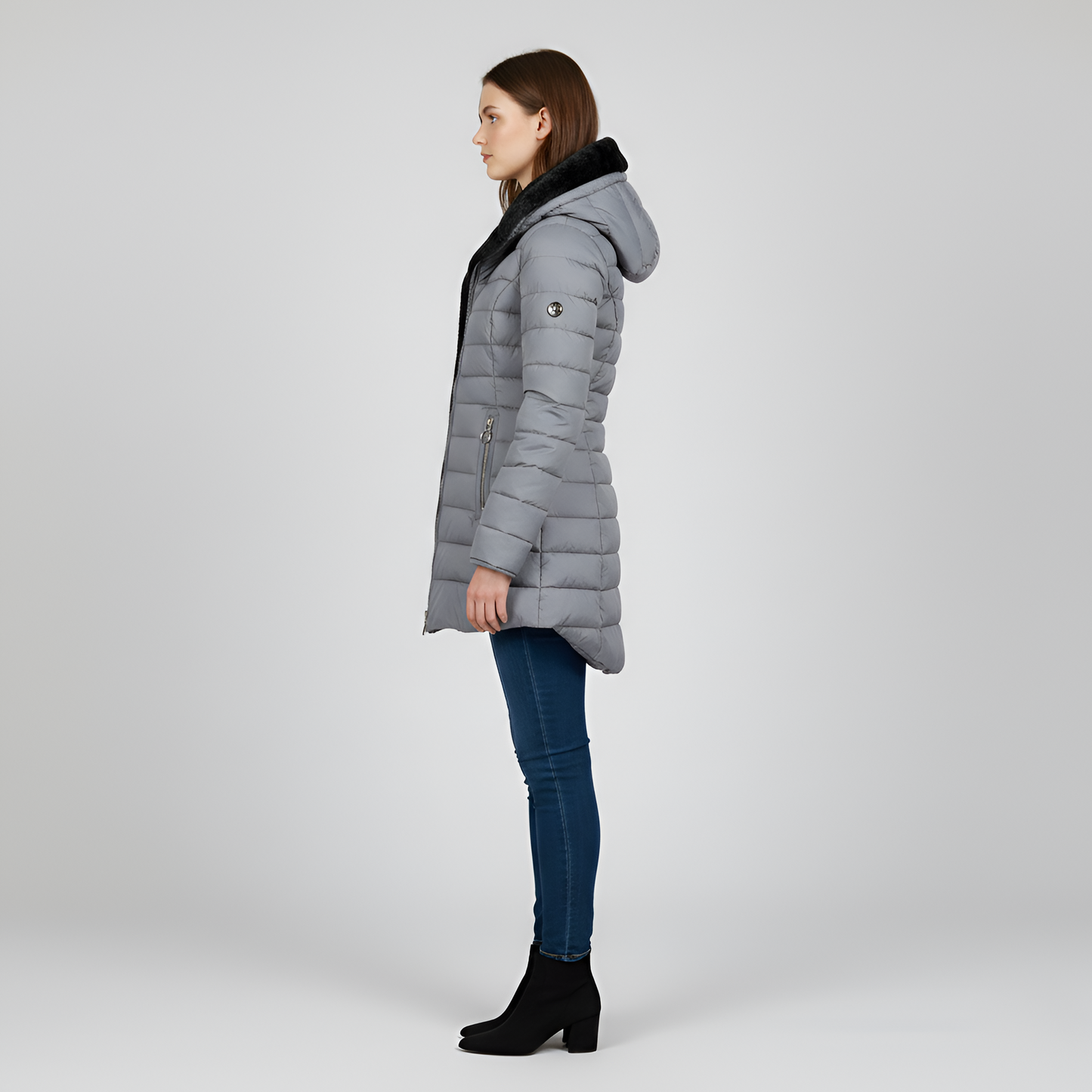 Women's Insulated Quilted Coat Hooded Padded Jacket