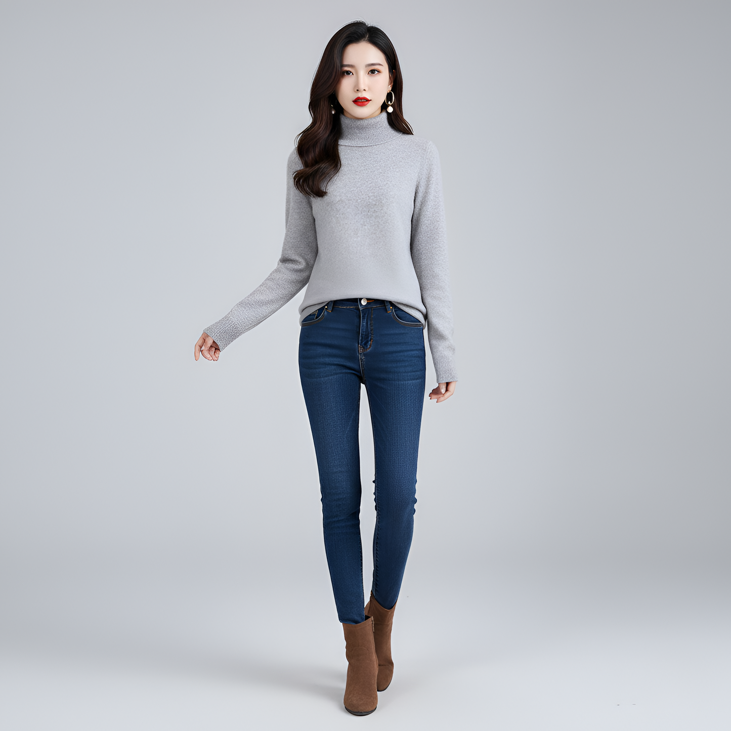 Women's Slim Fit Turtleneck Sweater Long Sleeve