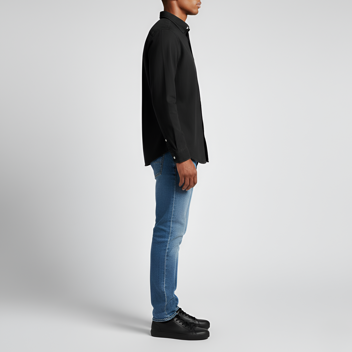 Men's Cotton Long Sleeve Button-Down Shirt Casual Fit