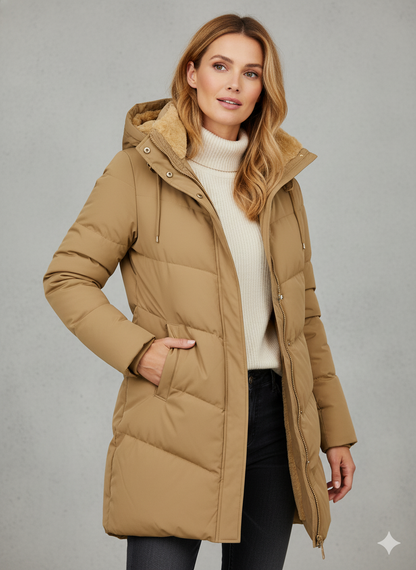 Fiona | Women's Warm Hooded Puffer Winter Coat