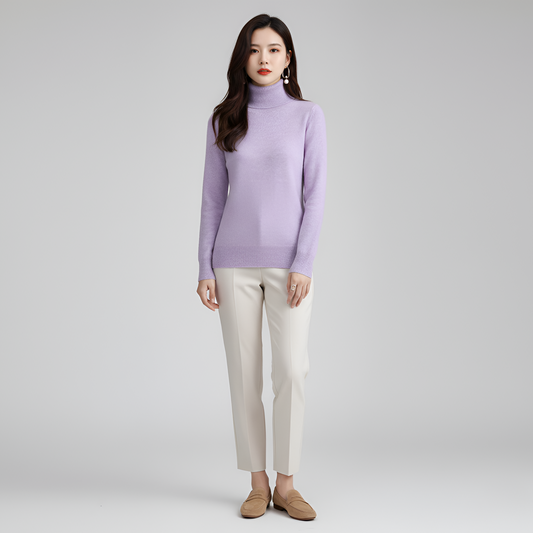 Women's Slim Fit Turtleneck Sweater Long Sleeve - 
Fashinoza