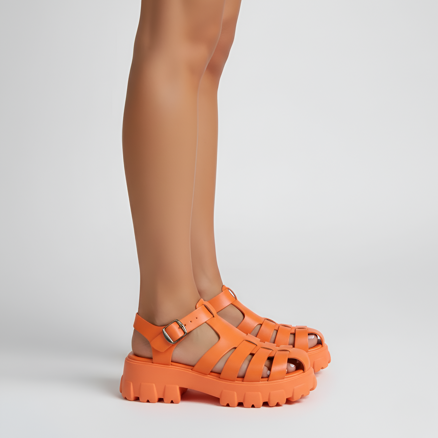 Women's Closed Toe Platform Sandals Buckle Strap Fisherman Synthetic Leisure Shoes