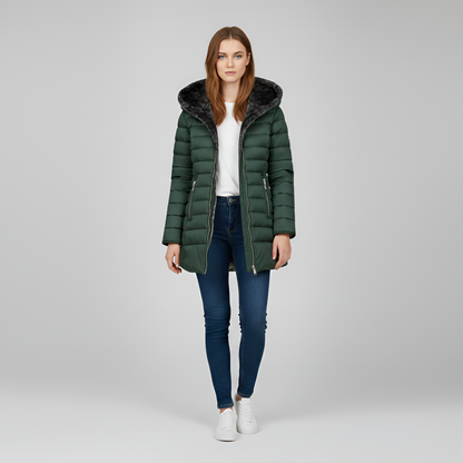 Women's Insulated Quilted Parka Hooded Waterproof Coat