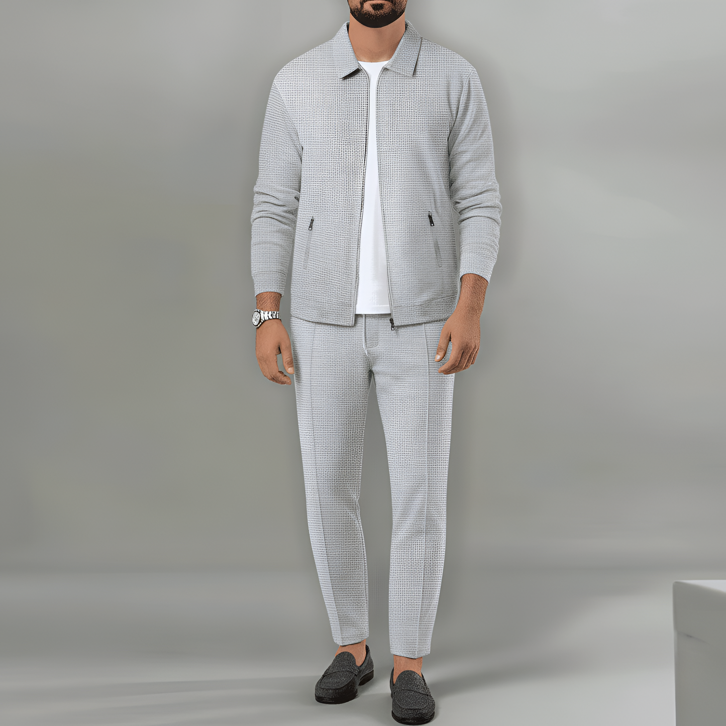 Men's Waffle Knit Tracksuit Lounge Set
