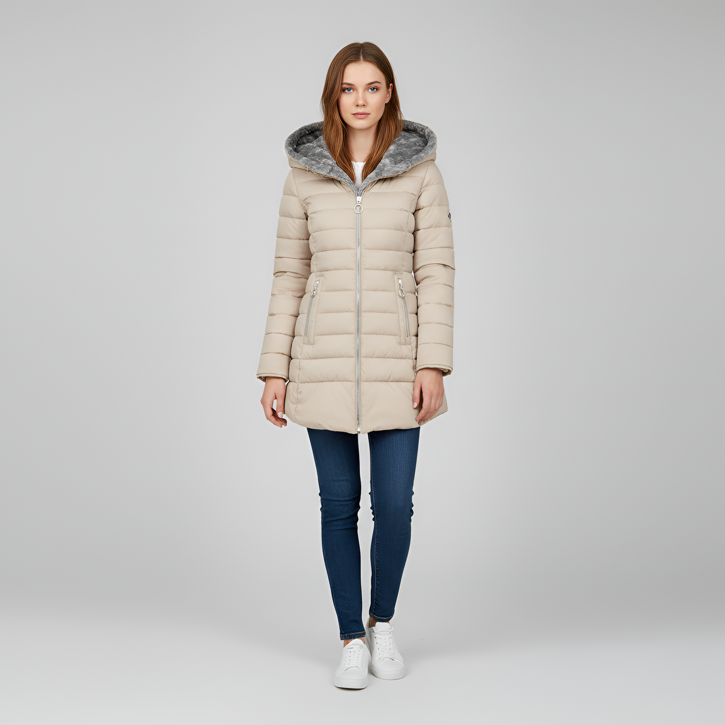 Women's Insulated Quilted Coat Hooded Padded Jacket