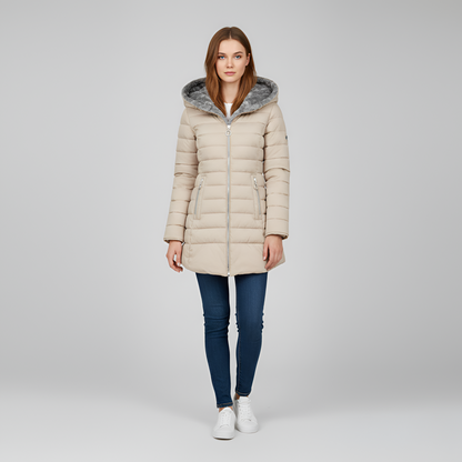 Women's Insulated Quilted Parka Hooded Waterproof Coat
