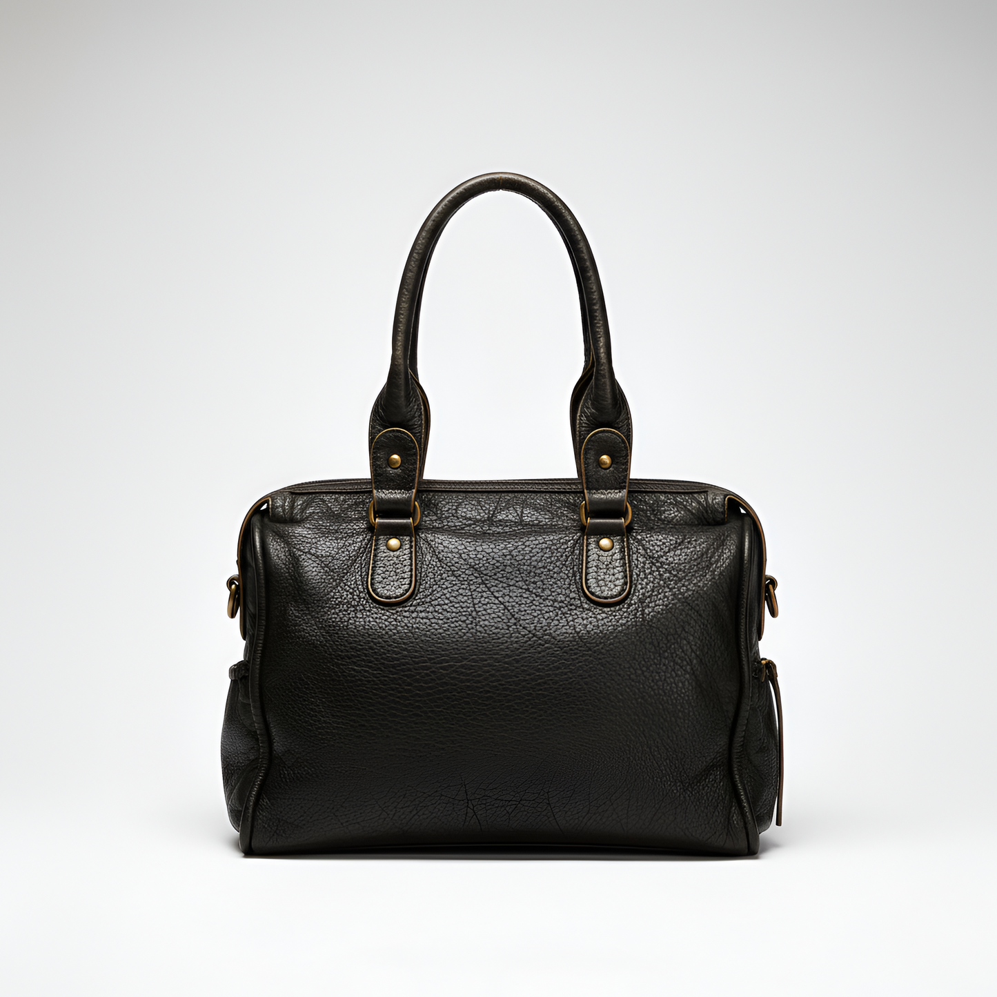 Women's Leather Shoulder Bag Zipper Pockets