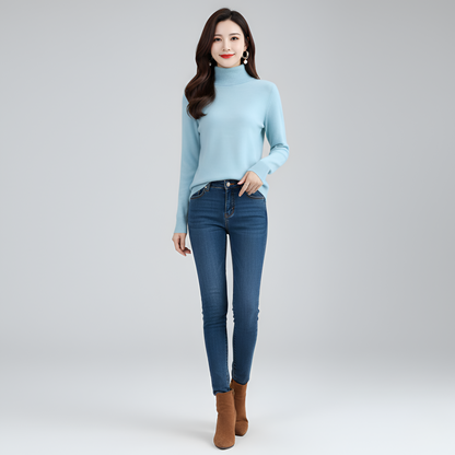 Women's Slim Fit Turtleneck Sweater Long Sleeve