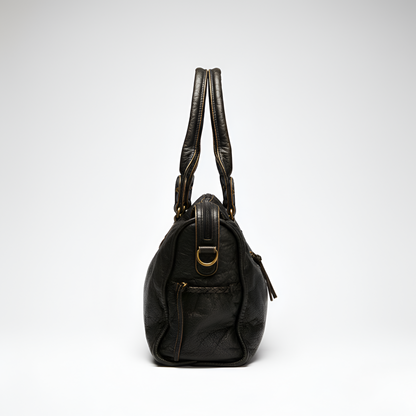 Women's Leather Shoulder Bag Zipper Pockets