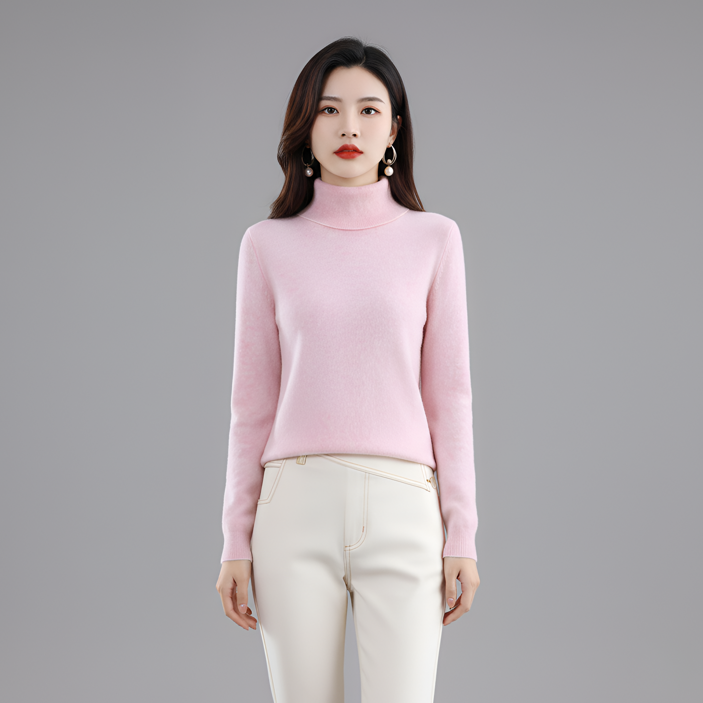 Women's Slim Fit Turtleneck Sweater Long Sleeve
