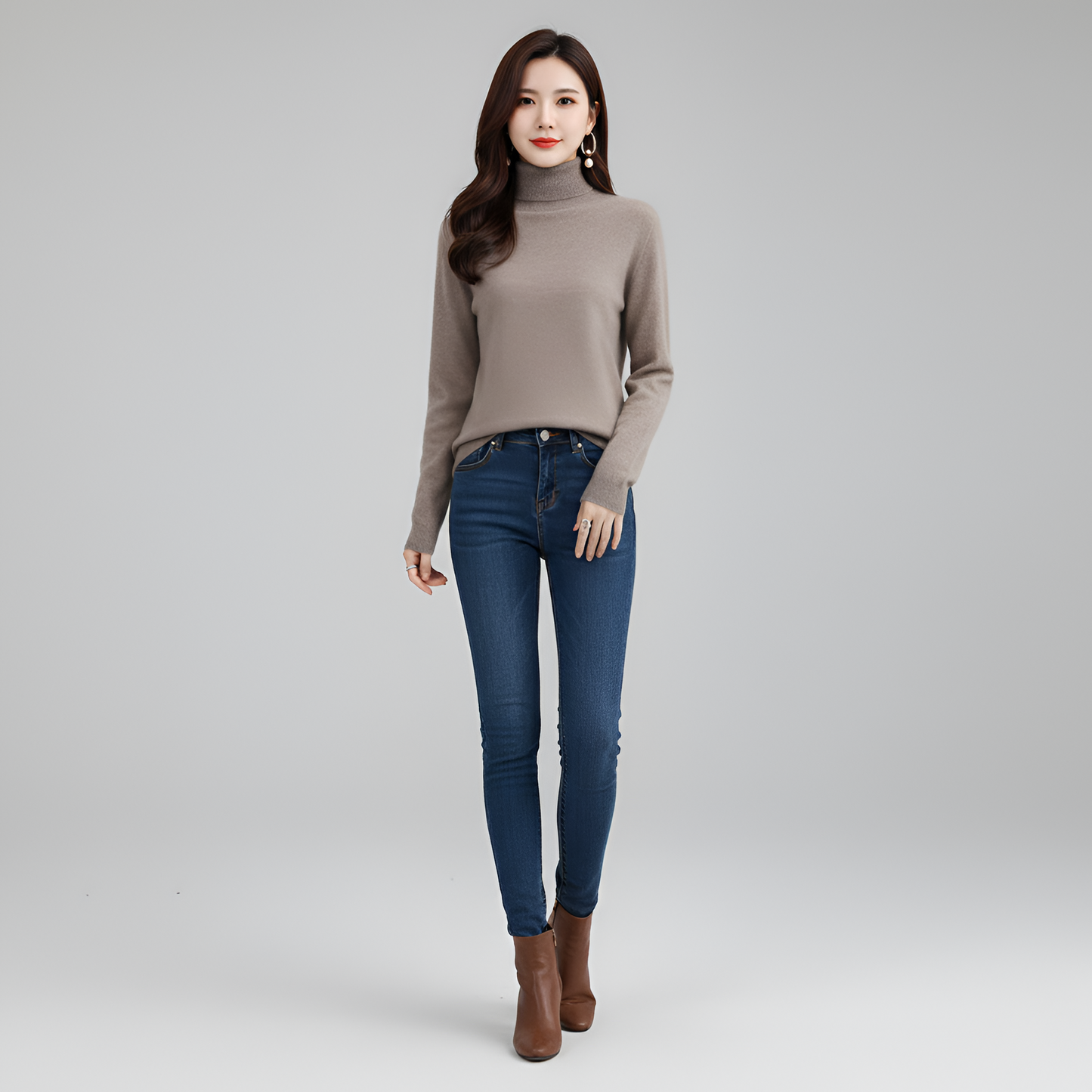 Women's Slim Fit Turtleneck Sweater Long Sleeve