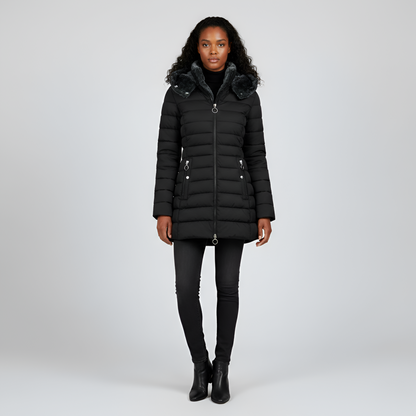 Women's Insulated Quilted Parka Hooded Waterproof Coat