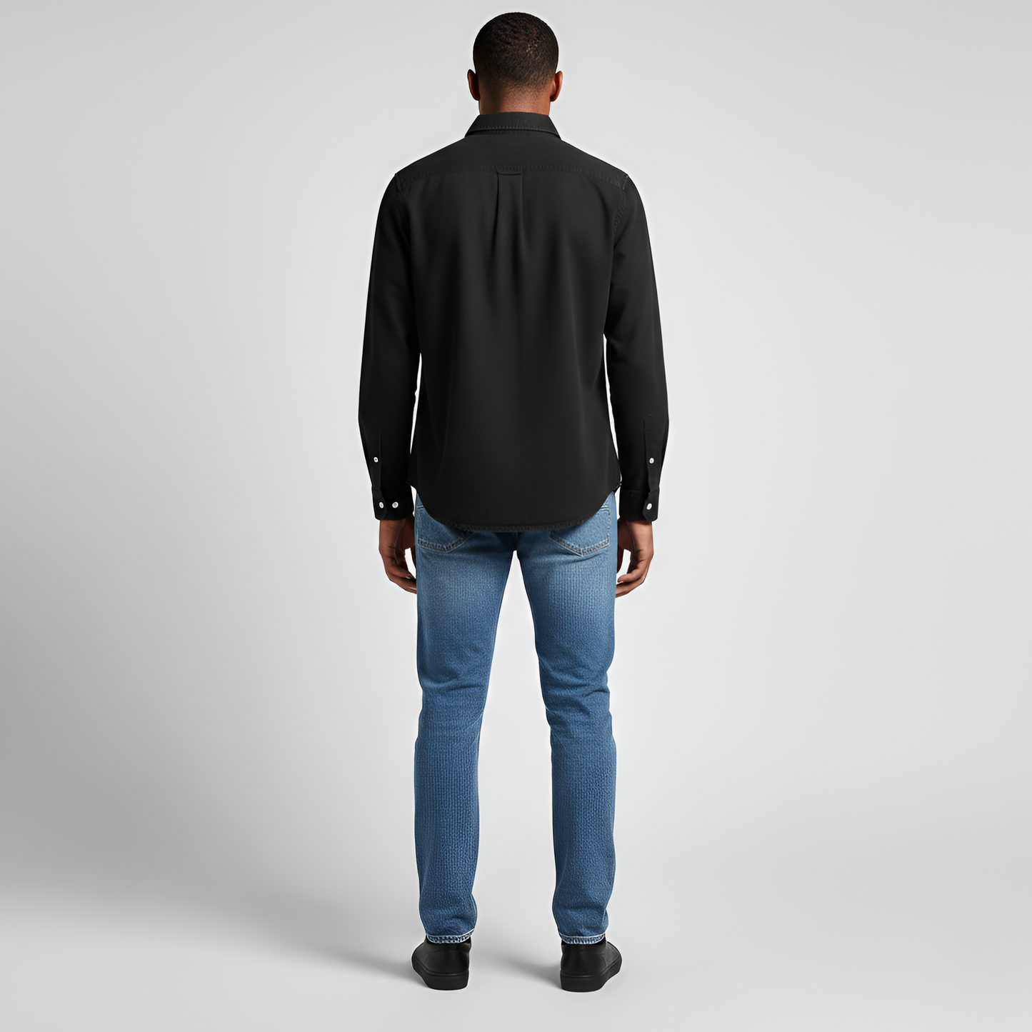 Men's Cotton Long Sleeve Button-Down Shirt Casual Fit