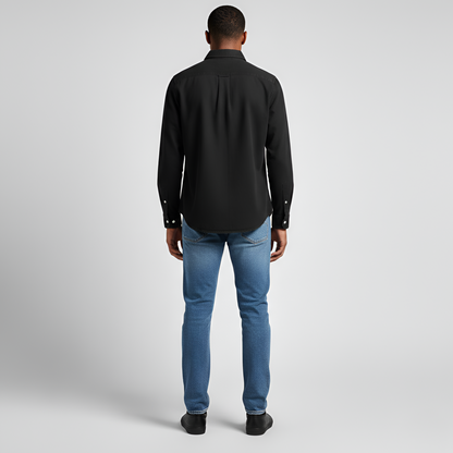 Men's Cotton Long Sleeve Button-Down Shirt Casual Fit