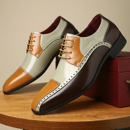 Men's Colorblock Oxford Shoes - 
Fashinoza