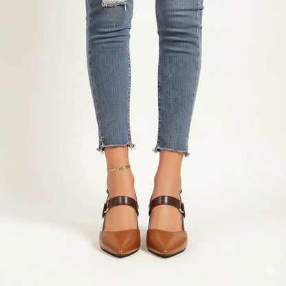 Low Block Heels for Women –  Modern Slingback Design Caliboot