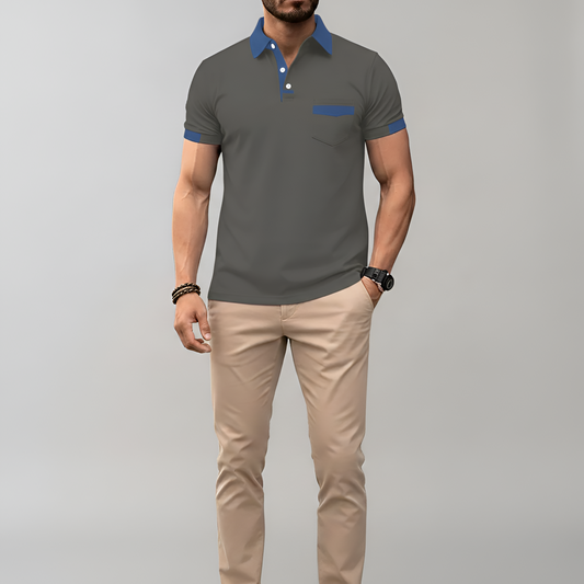 Men's Cotton Polo Shirt Short Sleeve Casual Fit - 
Fashinoza
