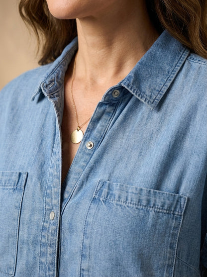 Women's Shirt Dress Cotton Retreat Style