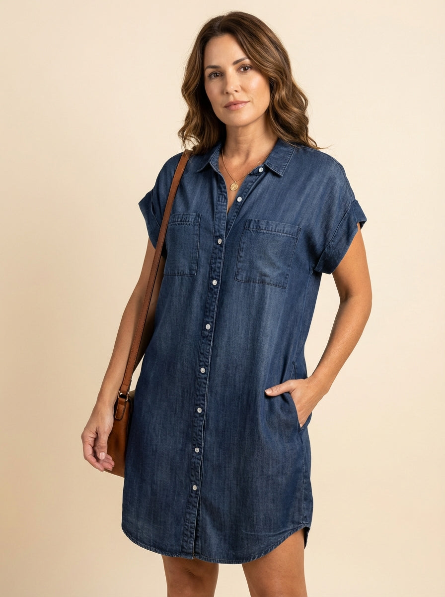 Women's Shirt Dress Cotton Retreat Style
