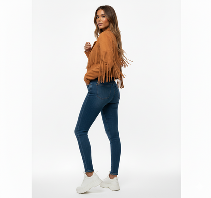 Women's Suede Fringed Jacket Boho Chic