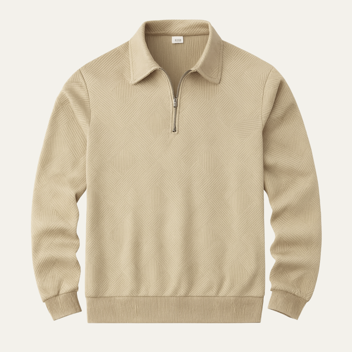 Men's Quarter Zip Polo Sweater Casual Elgin - Fashinoza