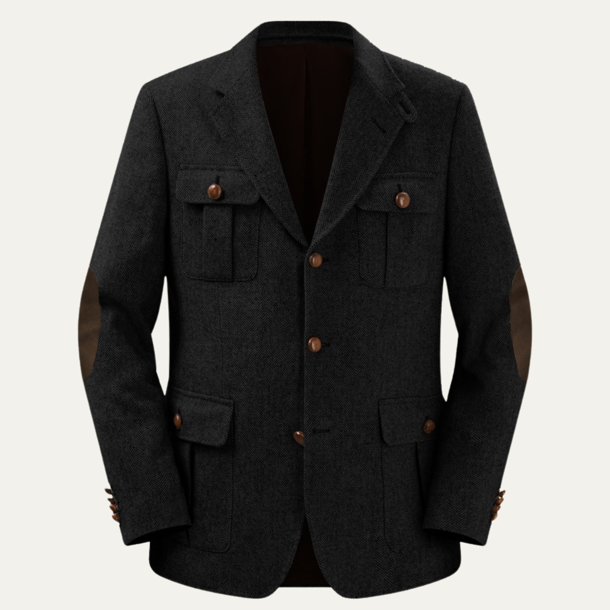Men's Tweed Blazer Jacket Elbow Patches - Fashinoza