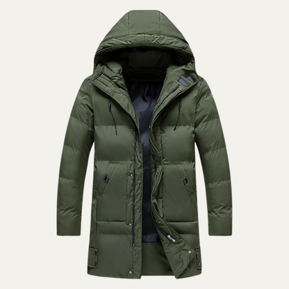 Men's Long Down Parka Warm Hooded Jacket