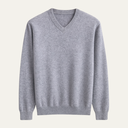 Men's Merino Wool V Neck Sweater - Fashinoza