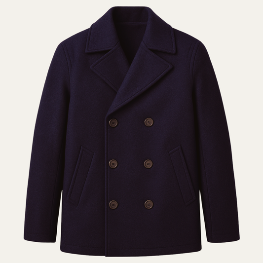 Men's Slim Fit Wool Peacoat - Fashinoza