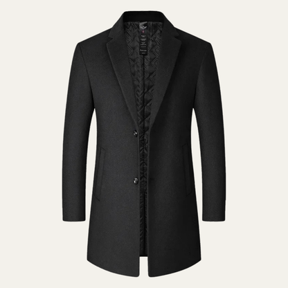 Men's Tailored Trench Coat Single Breasted Wool - Fashinoza