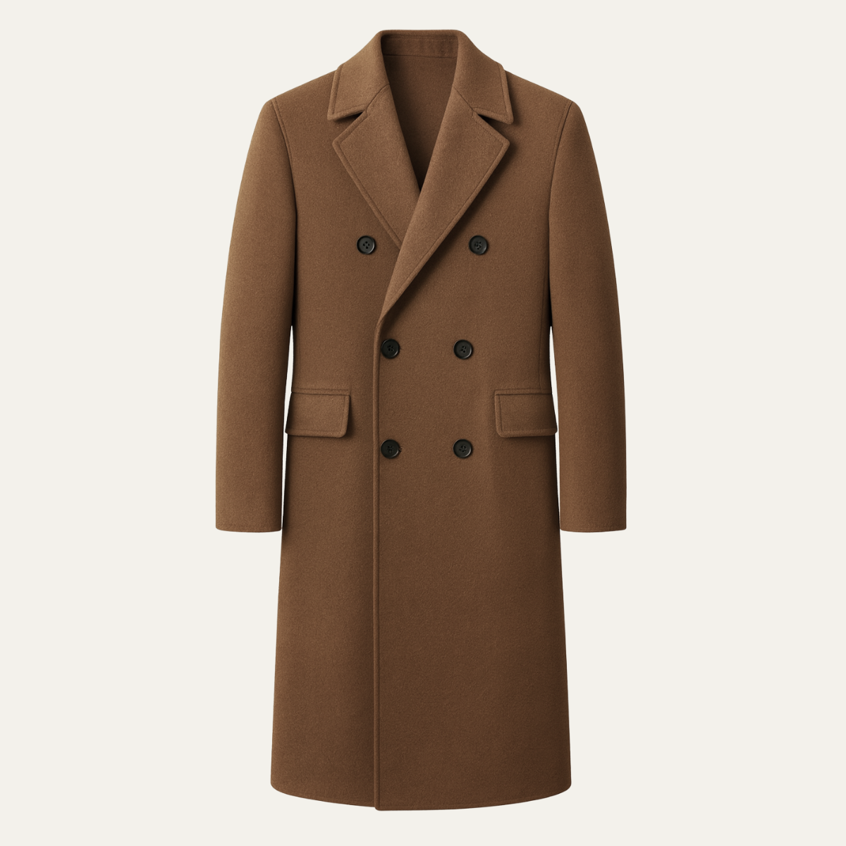 Men's Double Breasted Long Trench Coat - Fashinoza