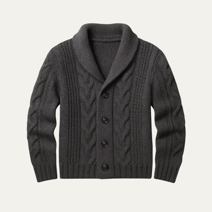 Men's Knitted Cardigan Coarse Yarn Beige - Fashinoza